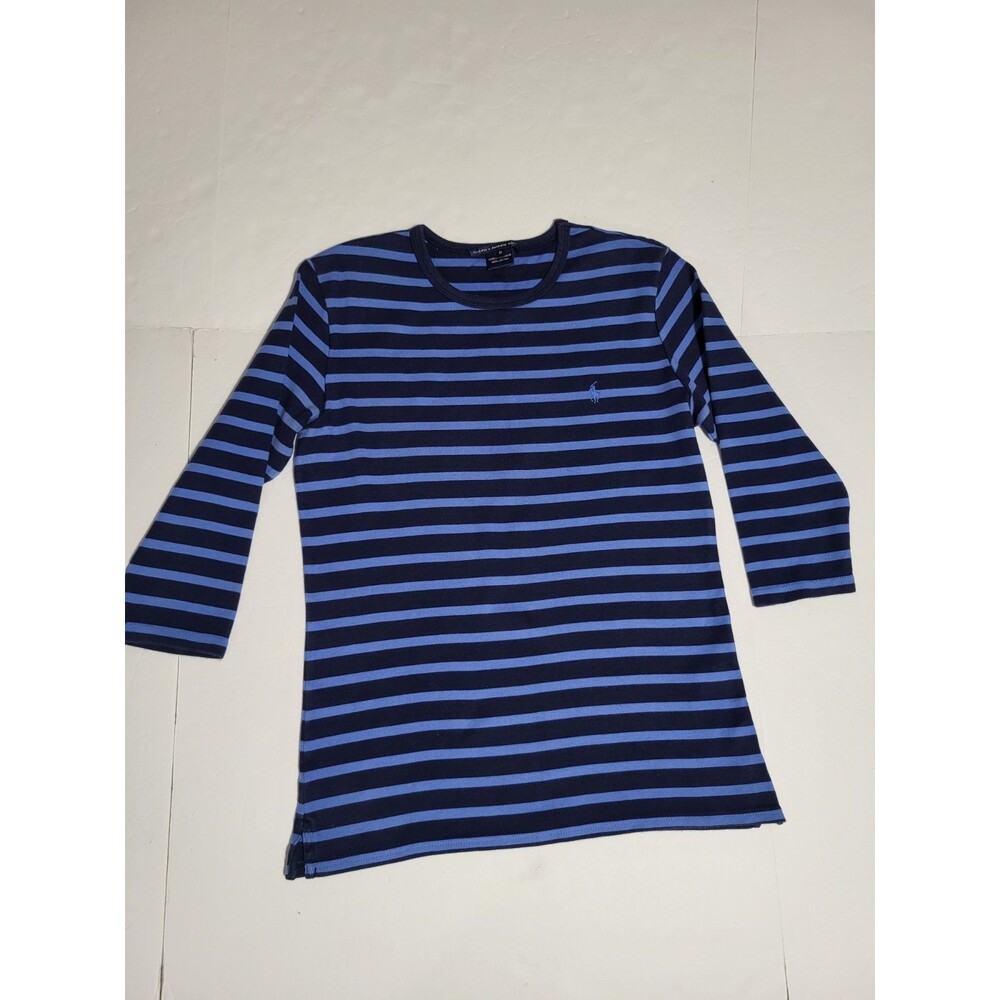 (#8) Ralph Lauren Sport 3/4 Sleeve Pullover Size Women's Medium Blue/stripes